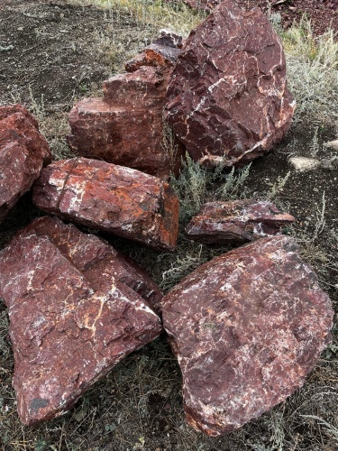 Ландшафтные глыбы красно-фиолетовые 200-1000 килограмм купить в Солнечногорске