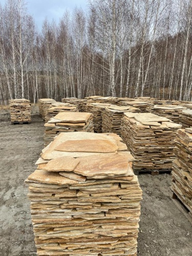 Плитняк златолит жёлтый для фасада 1,5-3 см купить в Солнечногорске